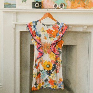 Celia B Floral Ruffle Narcisa Ruffle Mini Dress